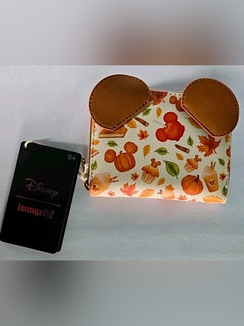 NEW Loungefly Disney Mickey Mouse Pumpkin Spice Fall Sweet Treats Zipper Wallet - Picture 4 of 4